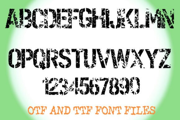Army Stencil Distressed Font - Preview 1