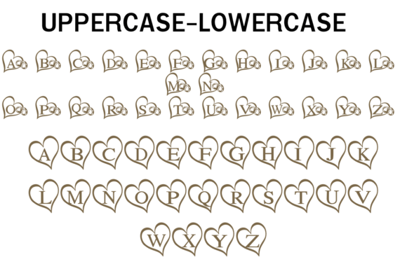 Cute Wedding Ring Font PNG with transparent background - Preview 1