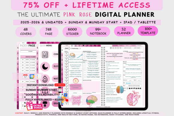 Digital Planner Blue 2025 & Undated Graphic by Plamarplanners ...