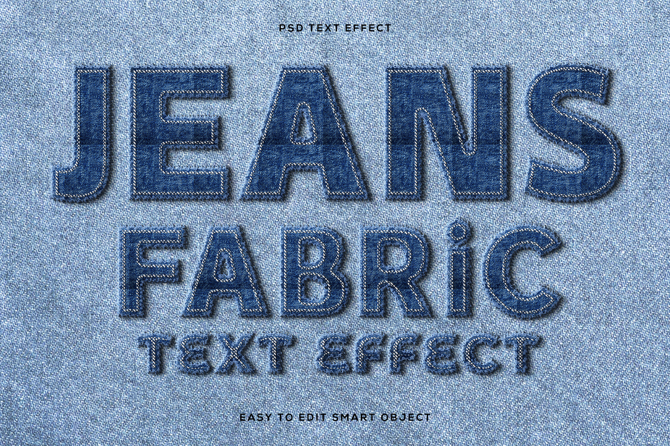 Cloth Design Text Editable Jeans Fabric Denim Text Effect Graphic by Beast Designer ...