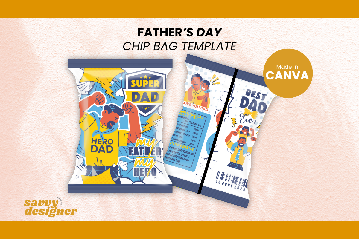 Father's Day Chipbag Template Gráfico por savvydesigner · Creative Fabrica