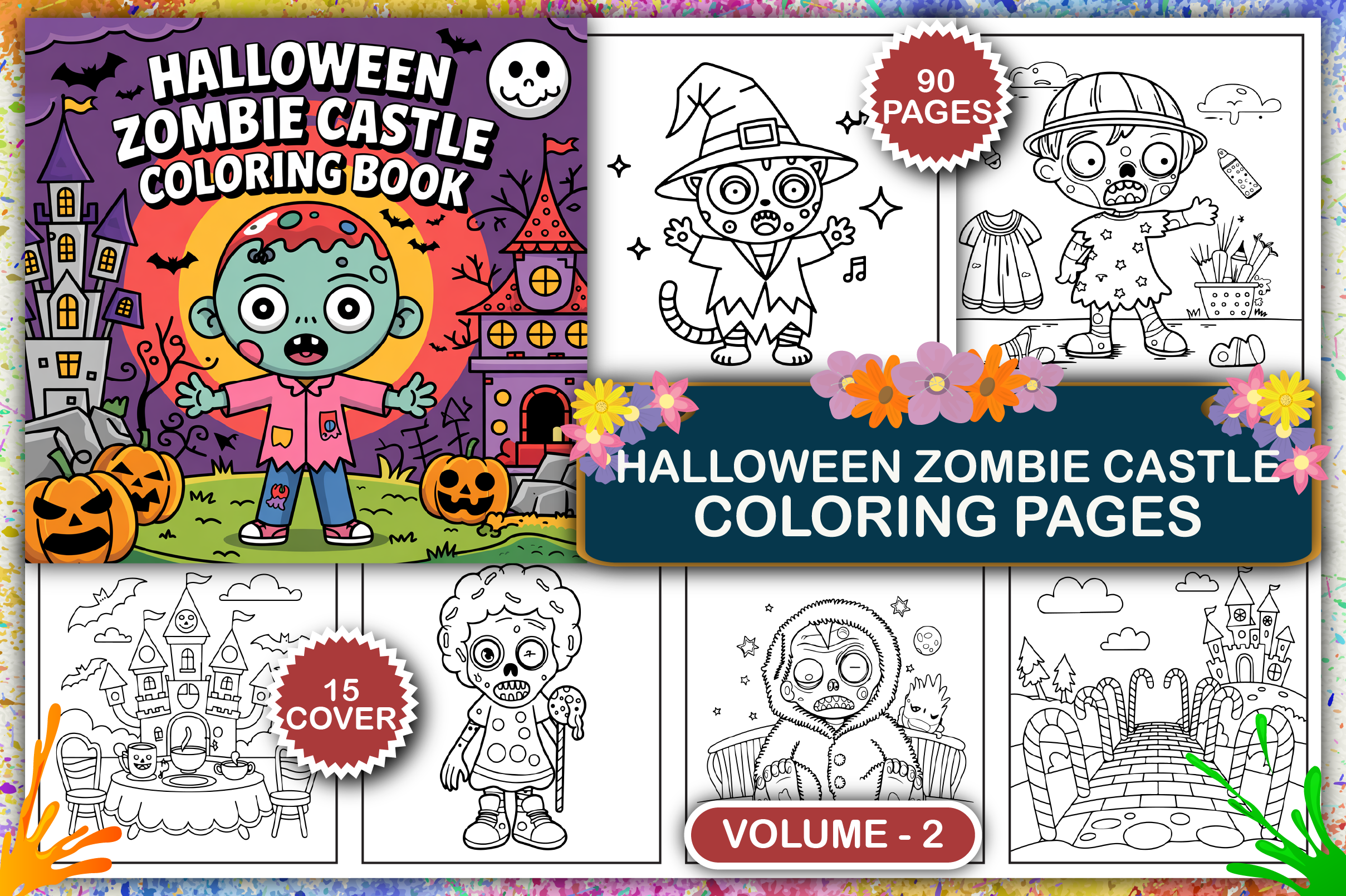 Halloween Zombie Castle Coloring Pages