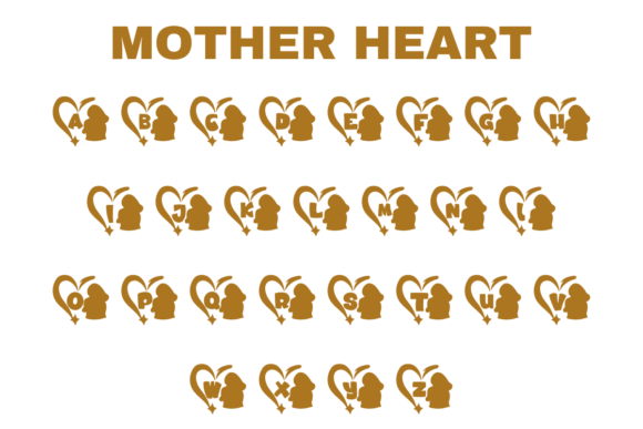 Mother Heart Font PNG with transparent background - Preview 1
