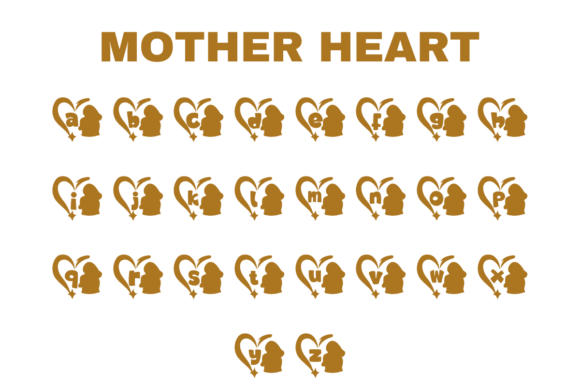 Mother Heart Font PNG with transparent background - Preview 2