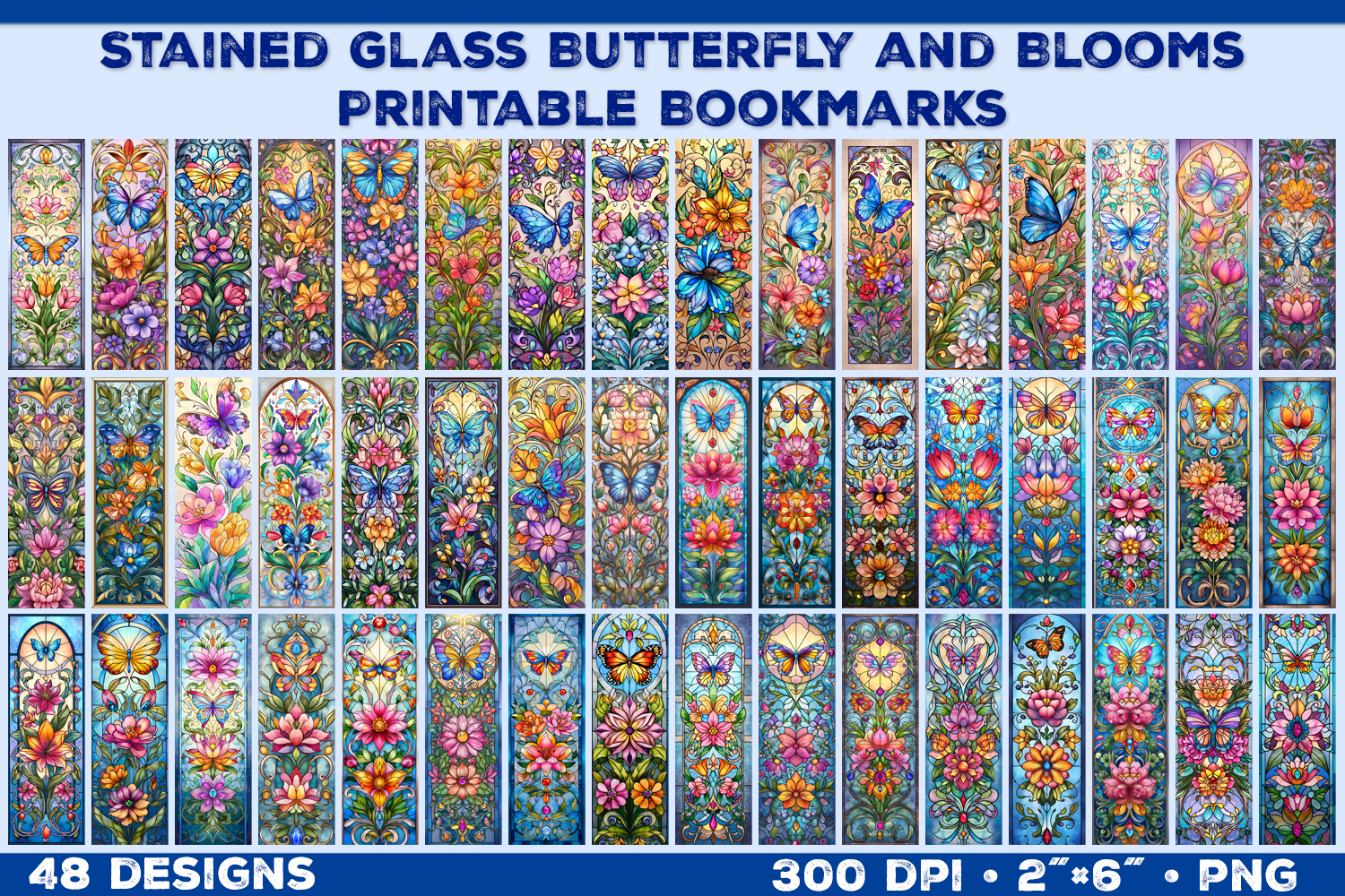 Butterfly and Blooms Printable Bookmarks Graphic by julimur · Creative ...