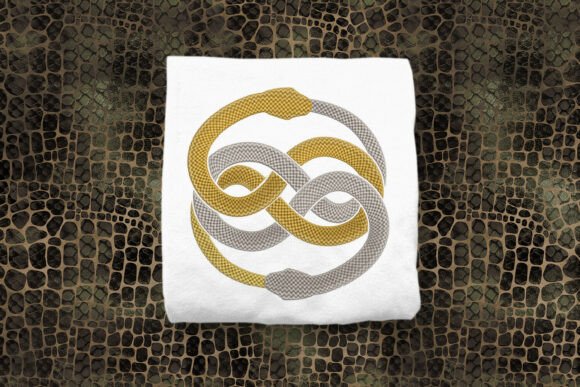 Double Snake Ouroboros Round Celtic Knot