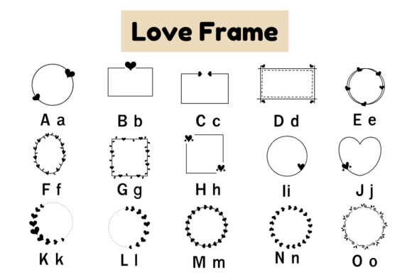 Love Frame Font PNG with transparent background - Preview 5