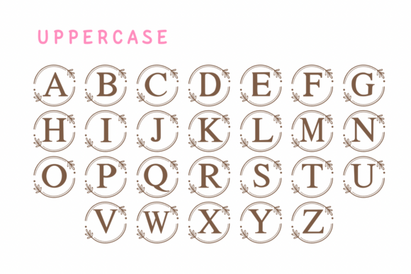 Monogram Family Leaf Font PNG with transparent background - Preview 1