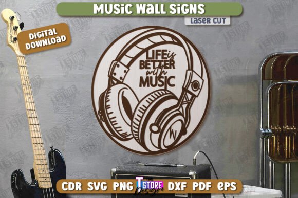 Music Wall Sign Laser Cut | Round Sign