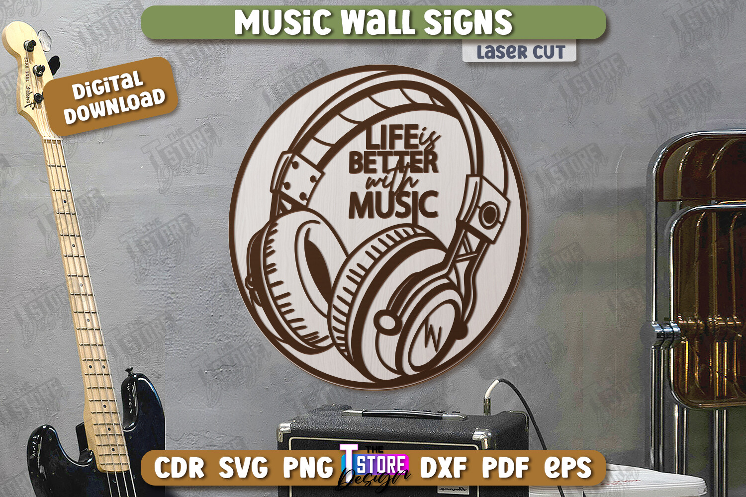 Music Wall Sign Laser Cut | Round Sign