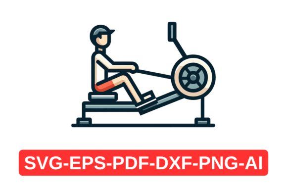 Rowing Machine Graphics Rowing Machine SVG Printable Art Vector Graphic by Artful Assetsy ...
