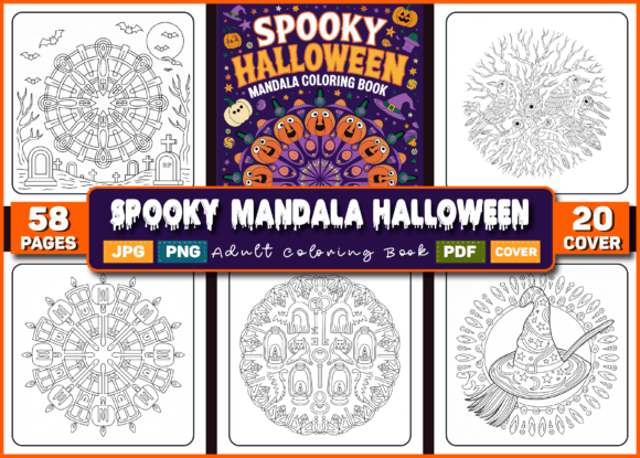 Spooky Mandala Halloween Coloring Book