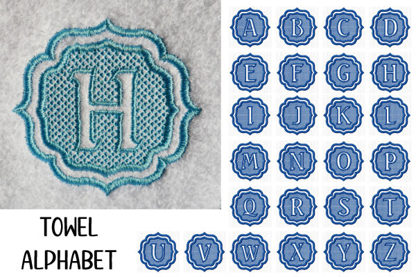 Towel Alphabet with Knockdown Stitch