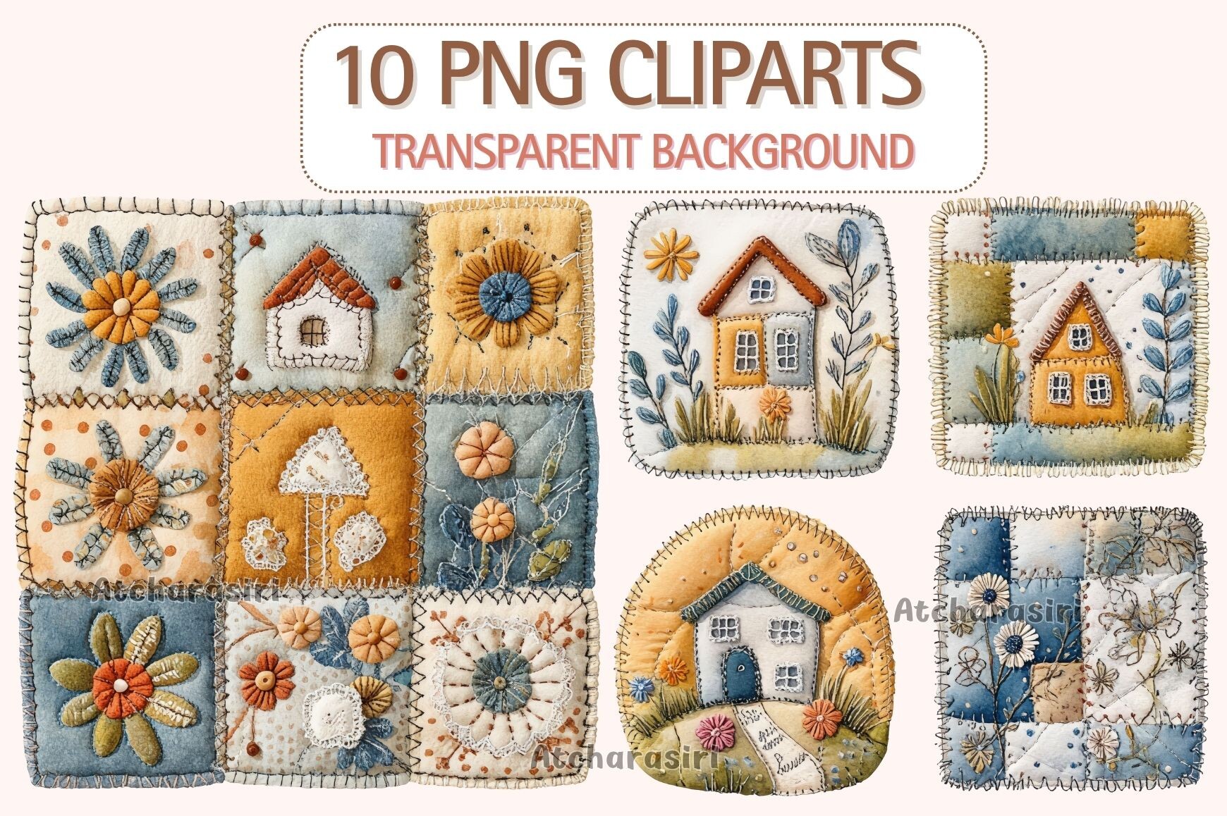 Whimsy Patch Ideas Whimsical Patchwork House Clipart Graphic by Atcharasiri Whimsy Colors ...