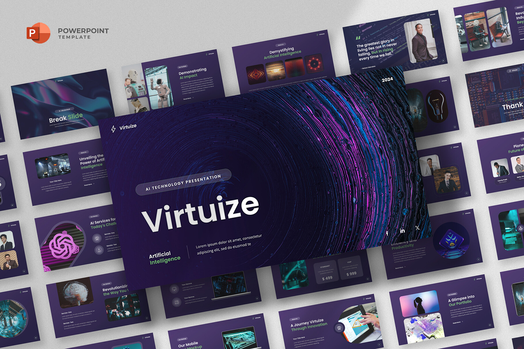 Plantilla de PowerPoint de Inteligencia Artificial