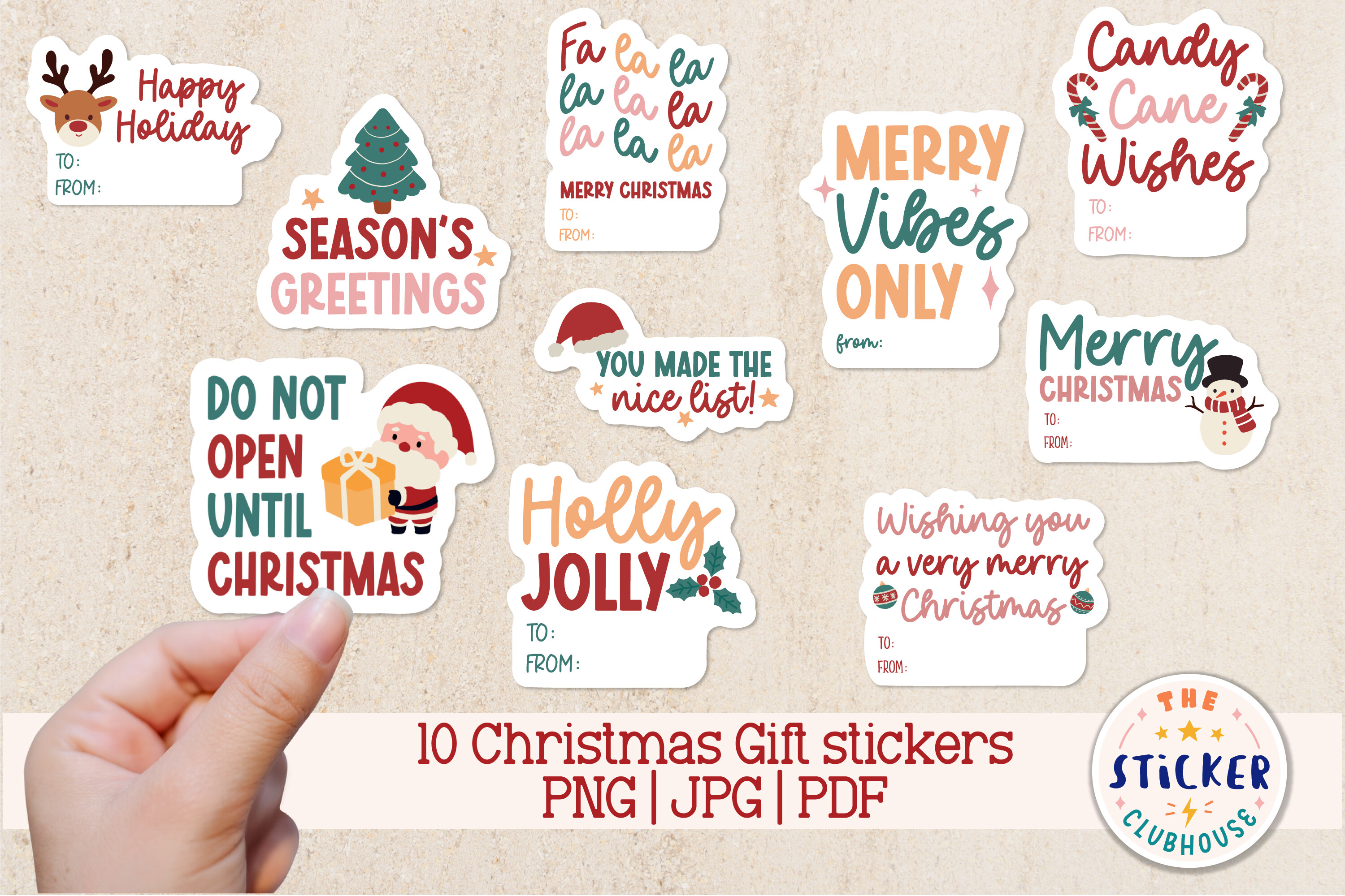 Christmas Gift Stickers, Gift Tag Graphic by thestickerclubhouse ...