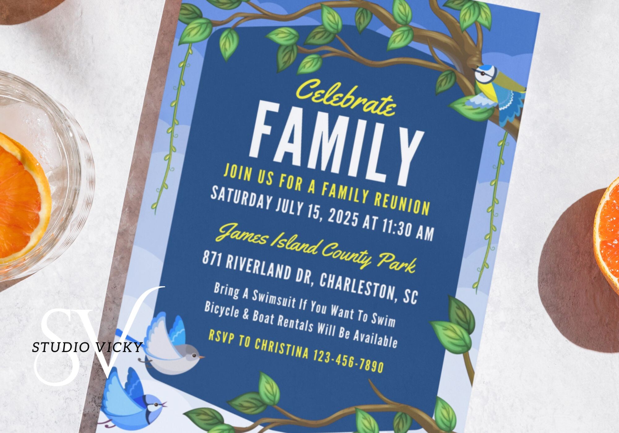 Family Reunion Canva Invitation Template