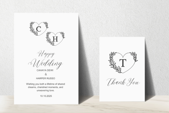Leaves Heart Monogram Font PNG with transparent background - Preview 1