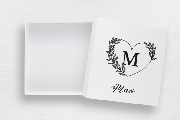 Leaves Heart Monogram Font PNG with transparent background - Preview 2