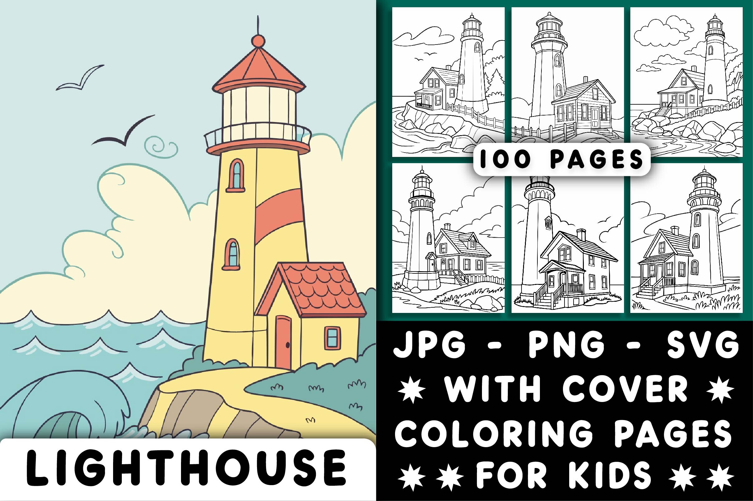 Lighthouse Coloring Pages for Kids