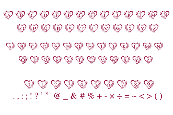 Love Star Monogram Font PNG with transparent background - Preview 1
