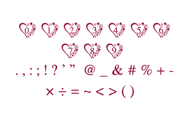 Love Star Monogram Font PNG with transparent background - Preview 2