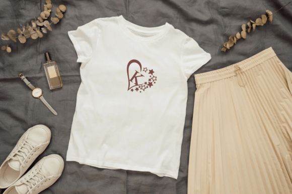 Love Star Monogram Font PNG with transparent background - Preview 4