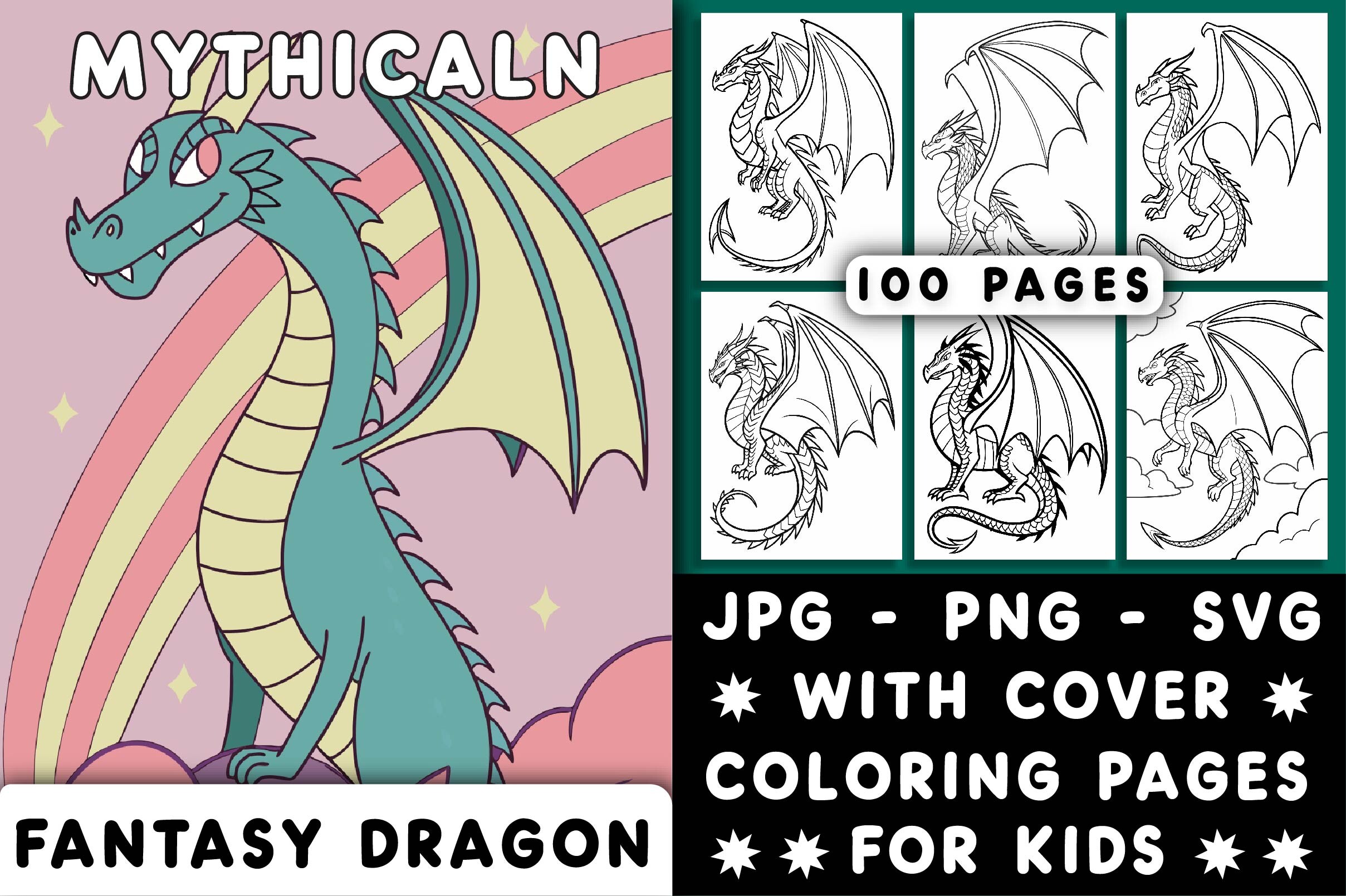 Mythical Fantasy Dragon Coloring Pages