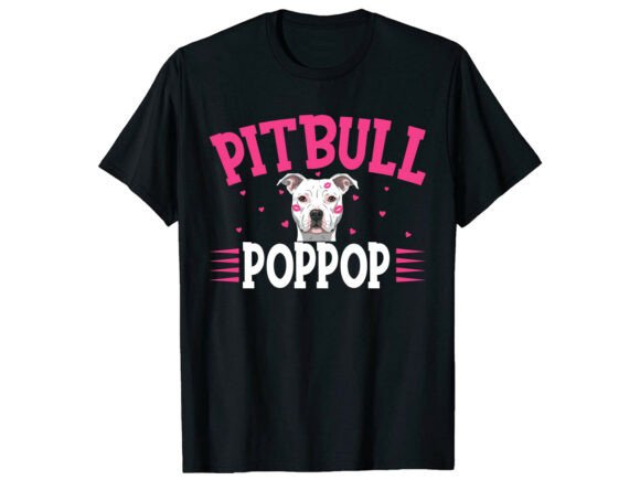 Pitbull Dog Poppop T-Shirt SVG grandpa gift design for Cricut HTV Etsy listing