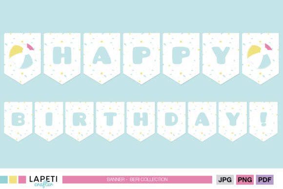 Pool Party Happy Birthday Banner
