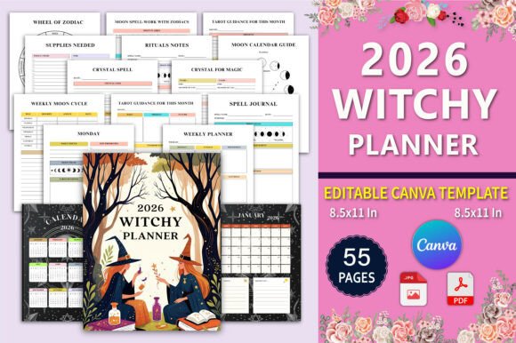 🧙♀️ 2026 Witchy Planner Canva Template