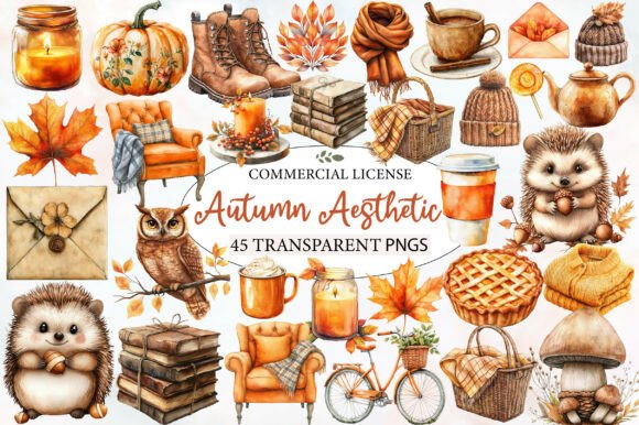 Autumn Aesthetic Elements Clipart