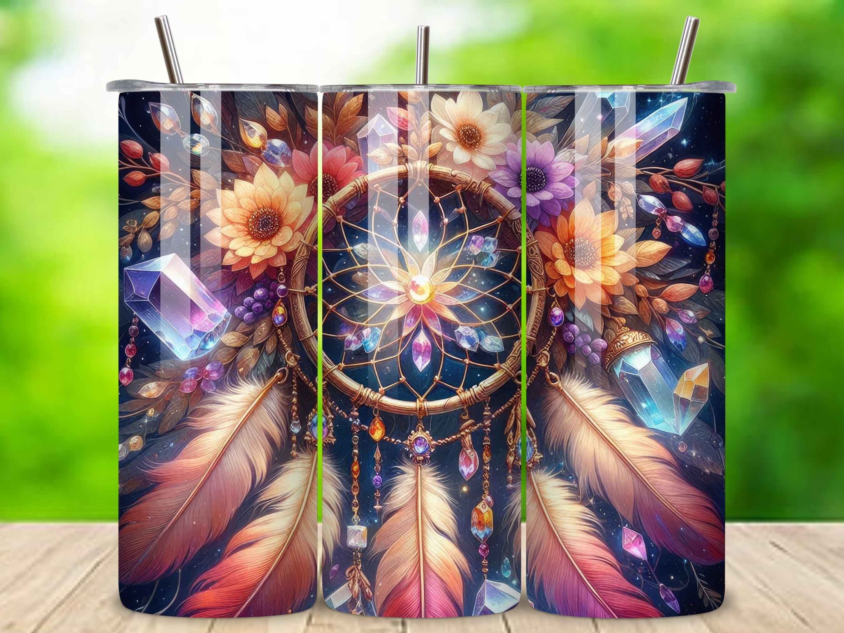 Boho Dreamcatcher Tumbler Wrap PNG V.2 Graphic by Sweet Prints ...