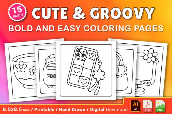 Cute and Groovy Coloring Pages