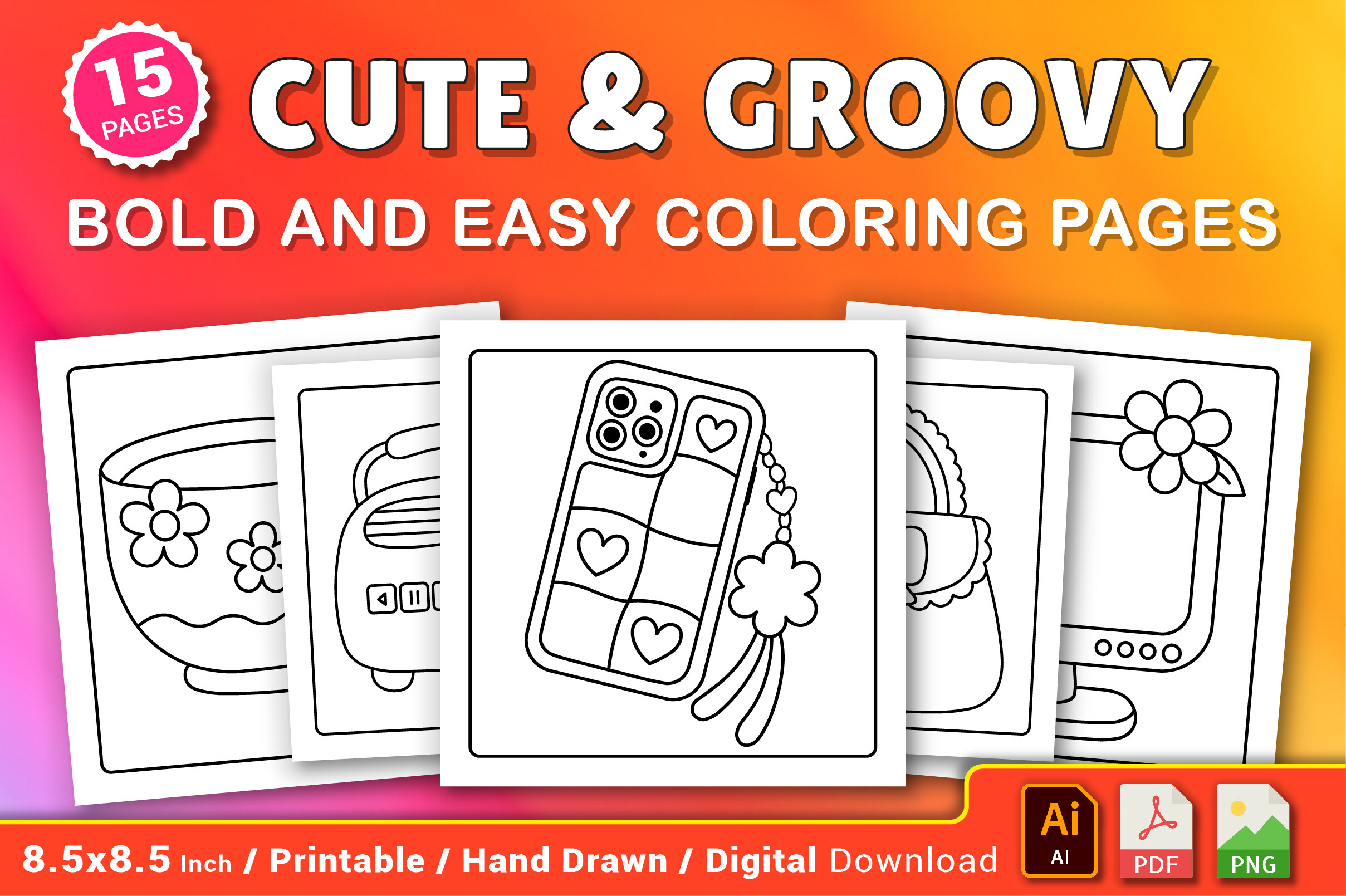 Cute and Groovy Coloring Pages
