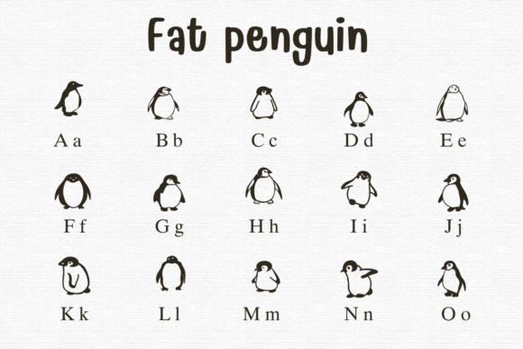 Fat Penguin Font PNG with transparent background - Preview 1