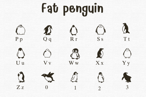 Fat Penguin Font PNG with transparent background - Preview 2