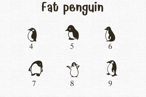 Fat Penguin Font PNG with transparent background - Preview 3