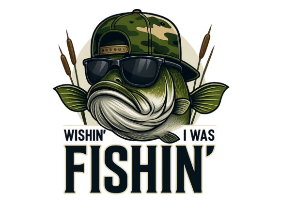 Funny Bass Fishing Sublimation Design