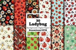 Ladybug Seamless Pattern Digital Paper Graphic by Vintage · Creative ...