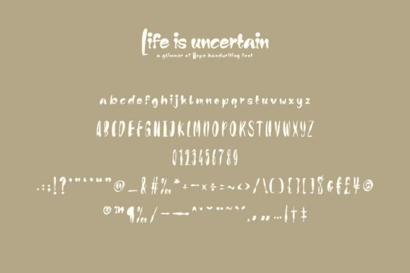 Life is Uncertain Font PNG with transparent background - Preview 1