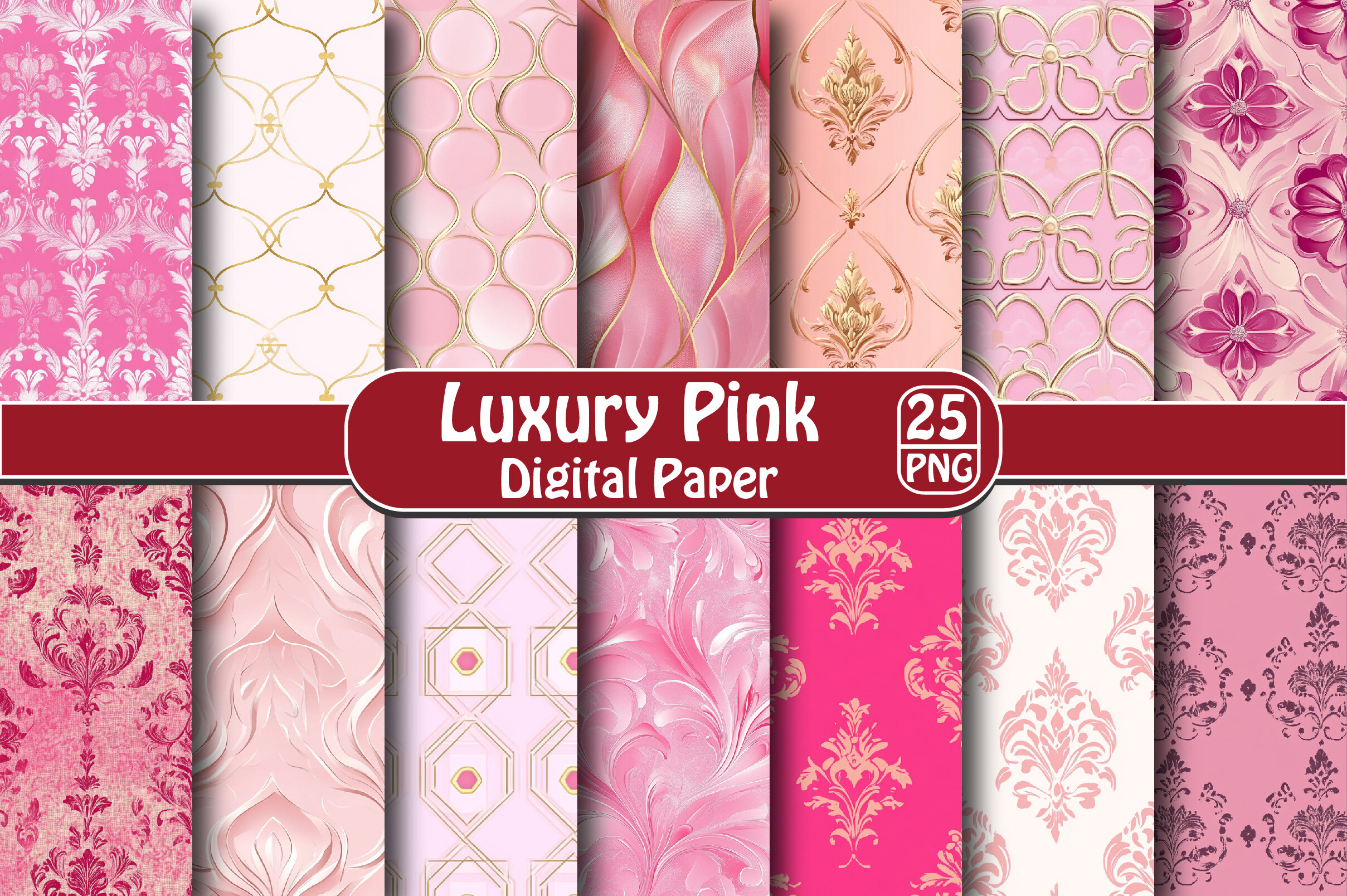 Luxury Pink Digital Paper Graphic by Dream Print · Creative Fabrica