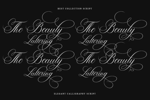 Melintina Calligraphy Font PNG with transparent background - Preview 3