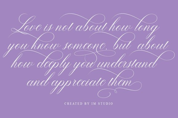 Melintina Calligraphy Font PNG with transparent background - Preview 4
