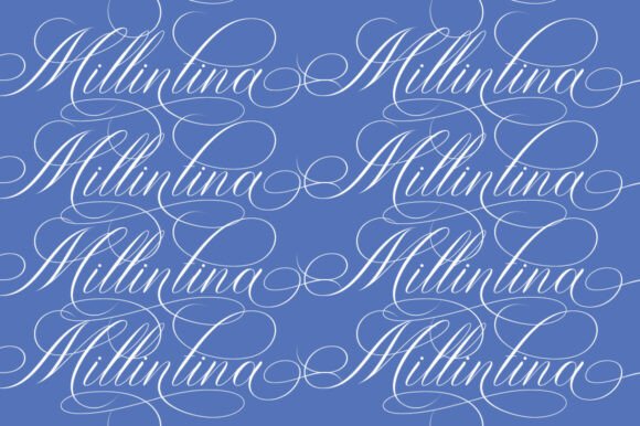 Melintina Calligraphy Font PNG with transparent background - Preview 5