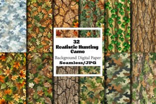 Realistic Hunting Camo Digital Paper Graphic by Vintage · Creative Fabrica