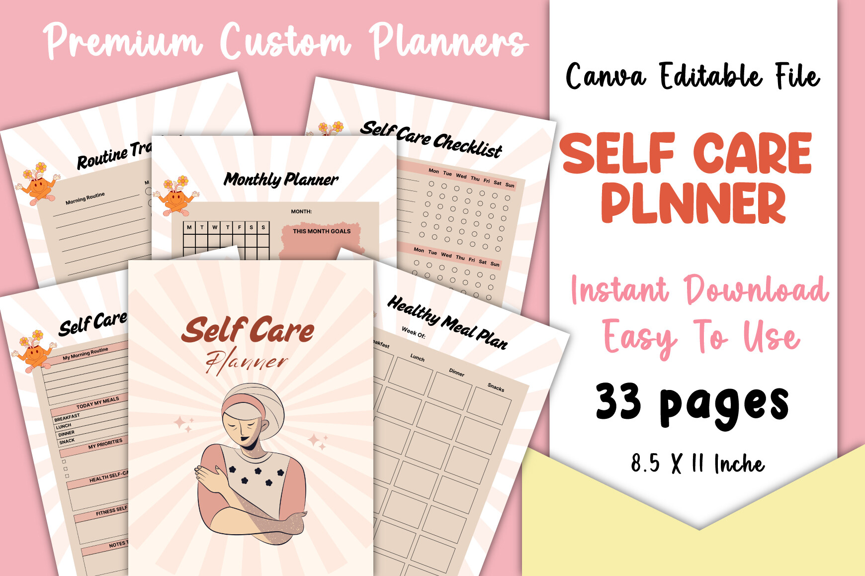 Self Care Planner Canva Graphic by Alora · Creative Fabrica