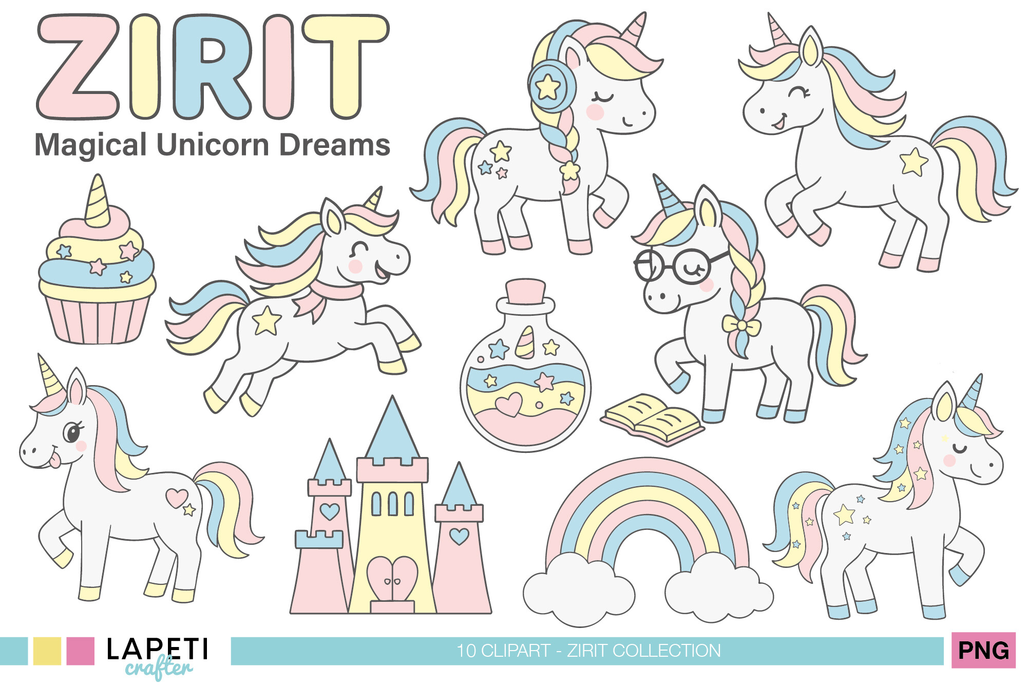 Unicorn Clipart Set – Magical Dreams Graphic by lapeticrafter ...