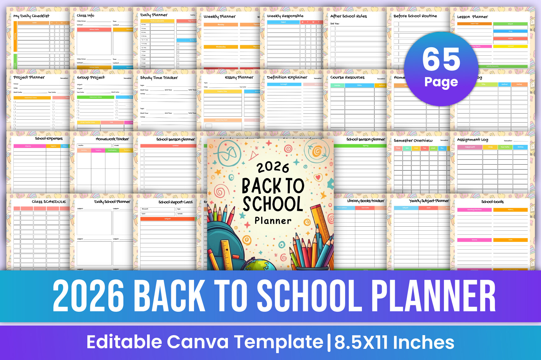 2026 Back to School Planner Canva KDP