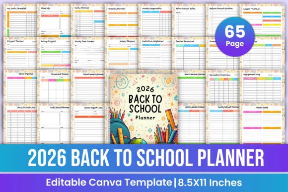 2026 Back to School Planner Canva KDP - Digital